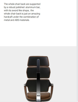 Nylon Castor PU Leather Office Chair Adjustable High Back Executive Swivel Chair