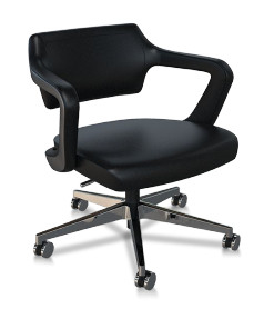 Classic Pu Leather Office Computer Desk Chair With Fixed Armrest