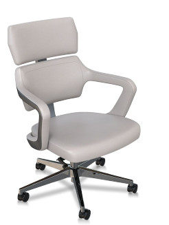 Classic Pu Leather Office Computer Desk Chair With Fixed Armrest