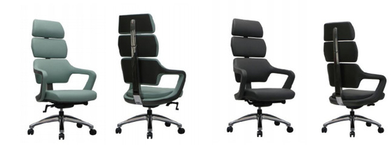 PU Leather Lumbar Support Chair High Back Executive Office Computer Chair Fixed Armrest
