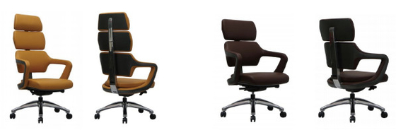 PU Leather Lumbar Support Chair High Back Executive Office Computer Chair Fixed Armrest