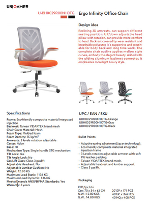 STG Ergonomic Home Office Chair Adaptive Spring Adjustable Mesh Office Chair BIFMA Standard