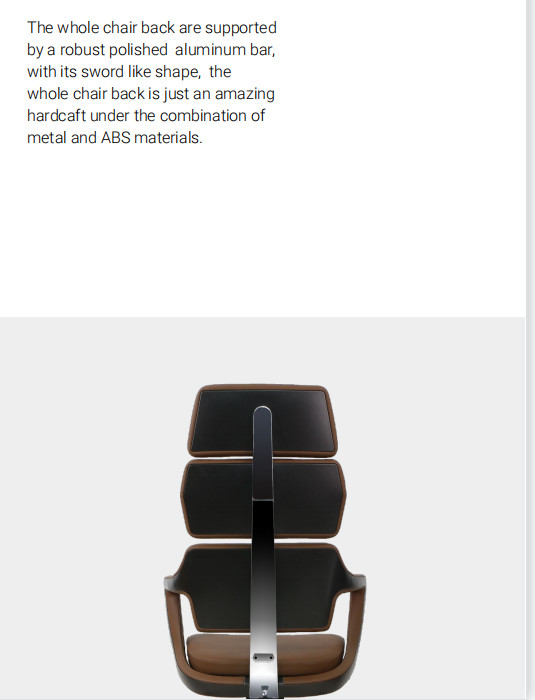 Nylon Castor PU Leather Office Chair Adjustable High Back Executive Swivel Chair